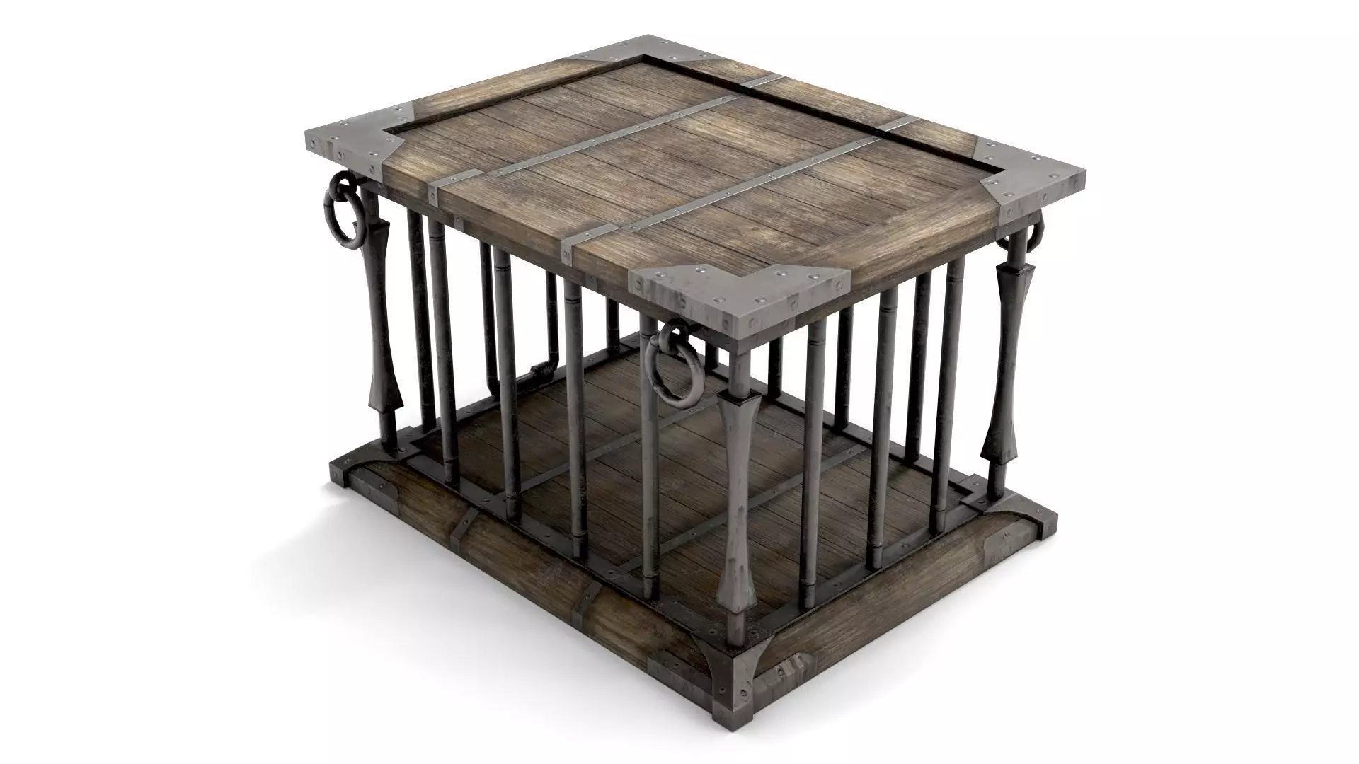 Ancient Wooden Cage Low-poly 3D model