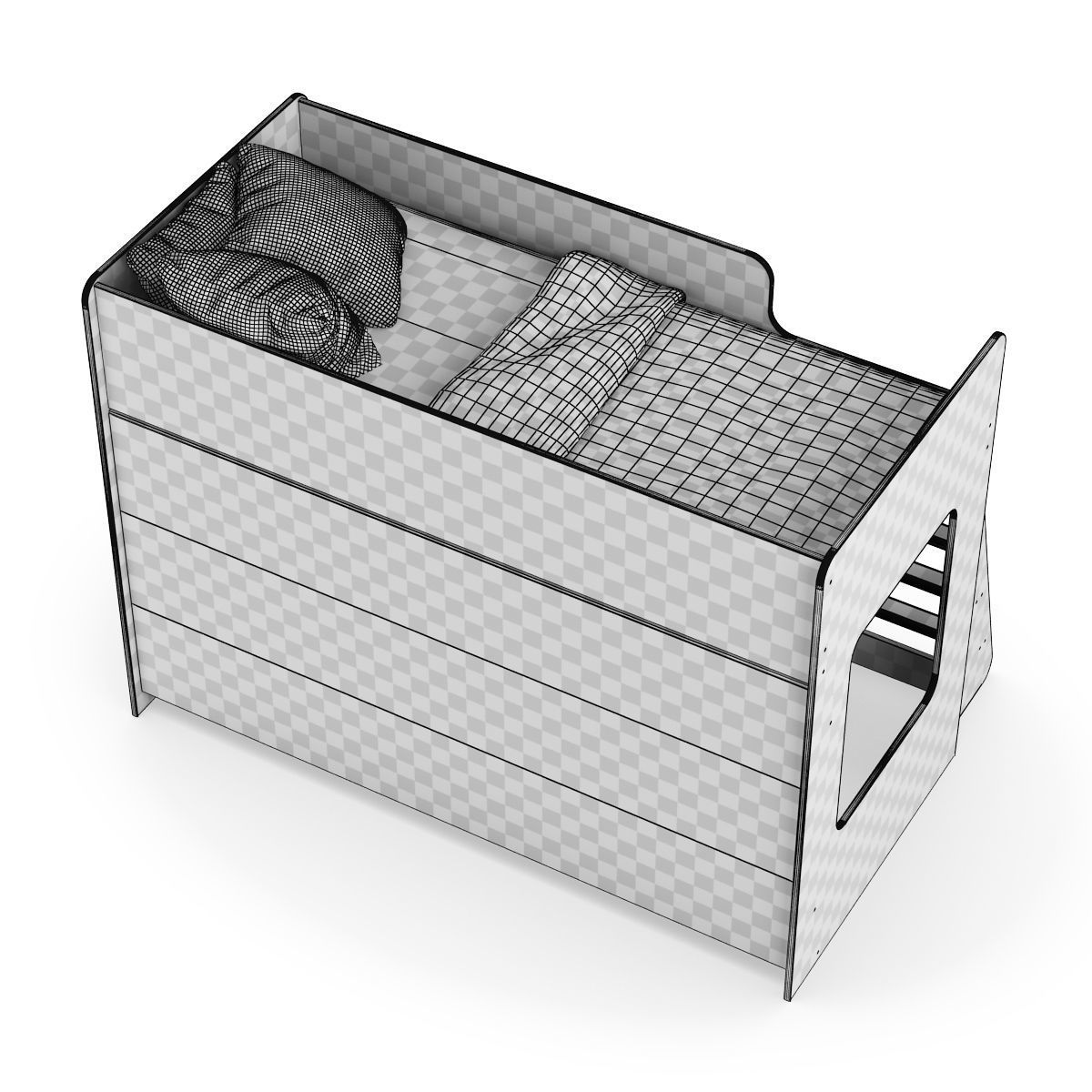 Legenda K26 with LP25 white childrens modular bed 3D model_9