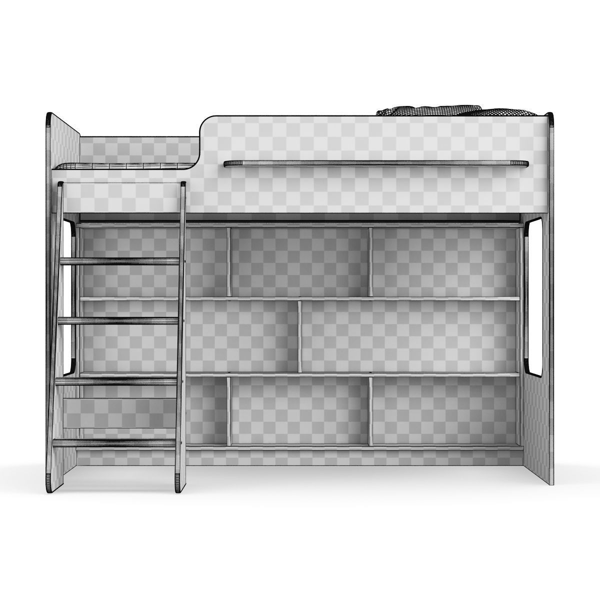 Legenda K26 with LP25 white childrens modular bed 3D model_7