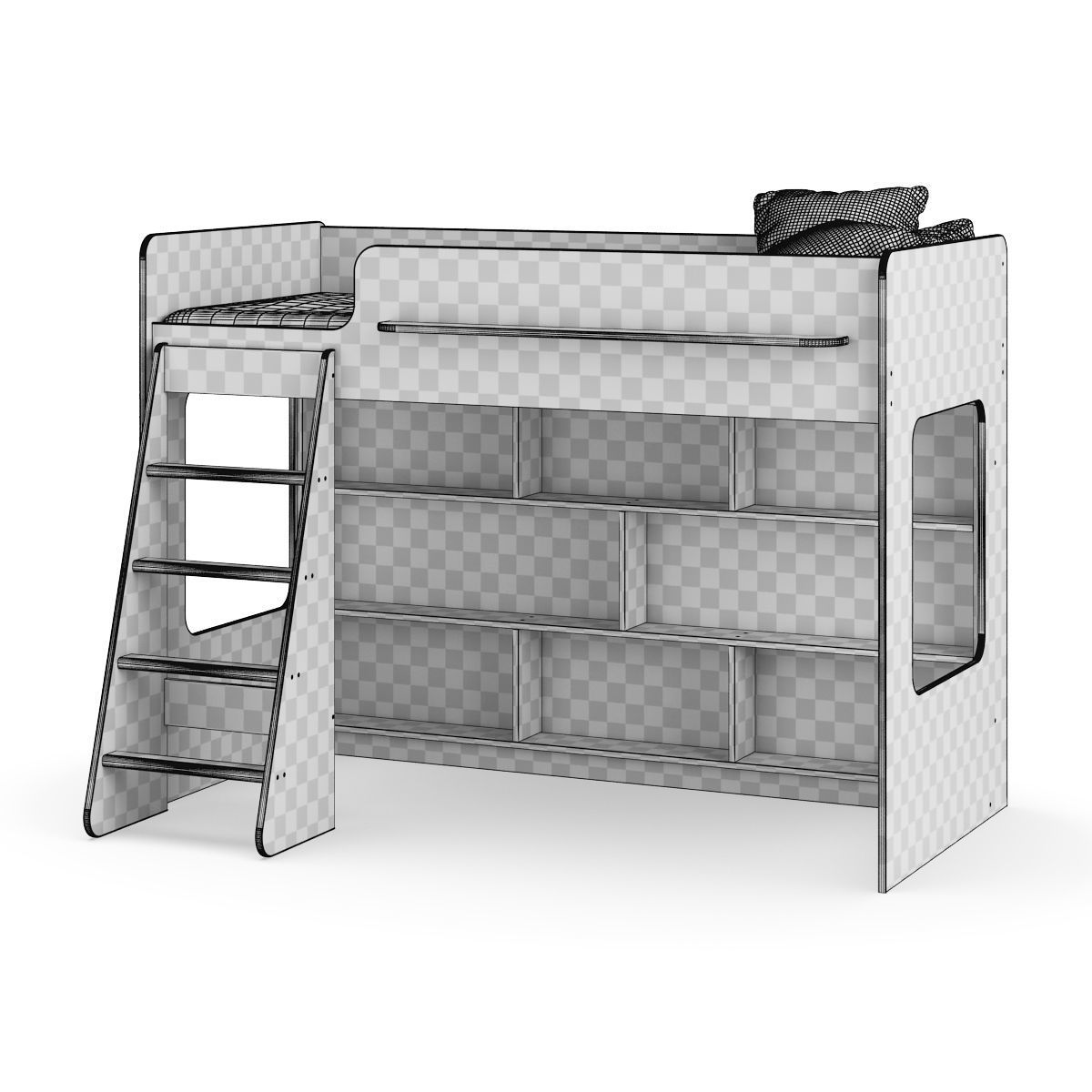 Legenda K26 with LP25 white childrens modular bed 3D model_8