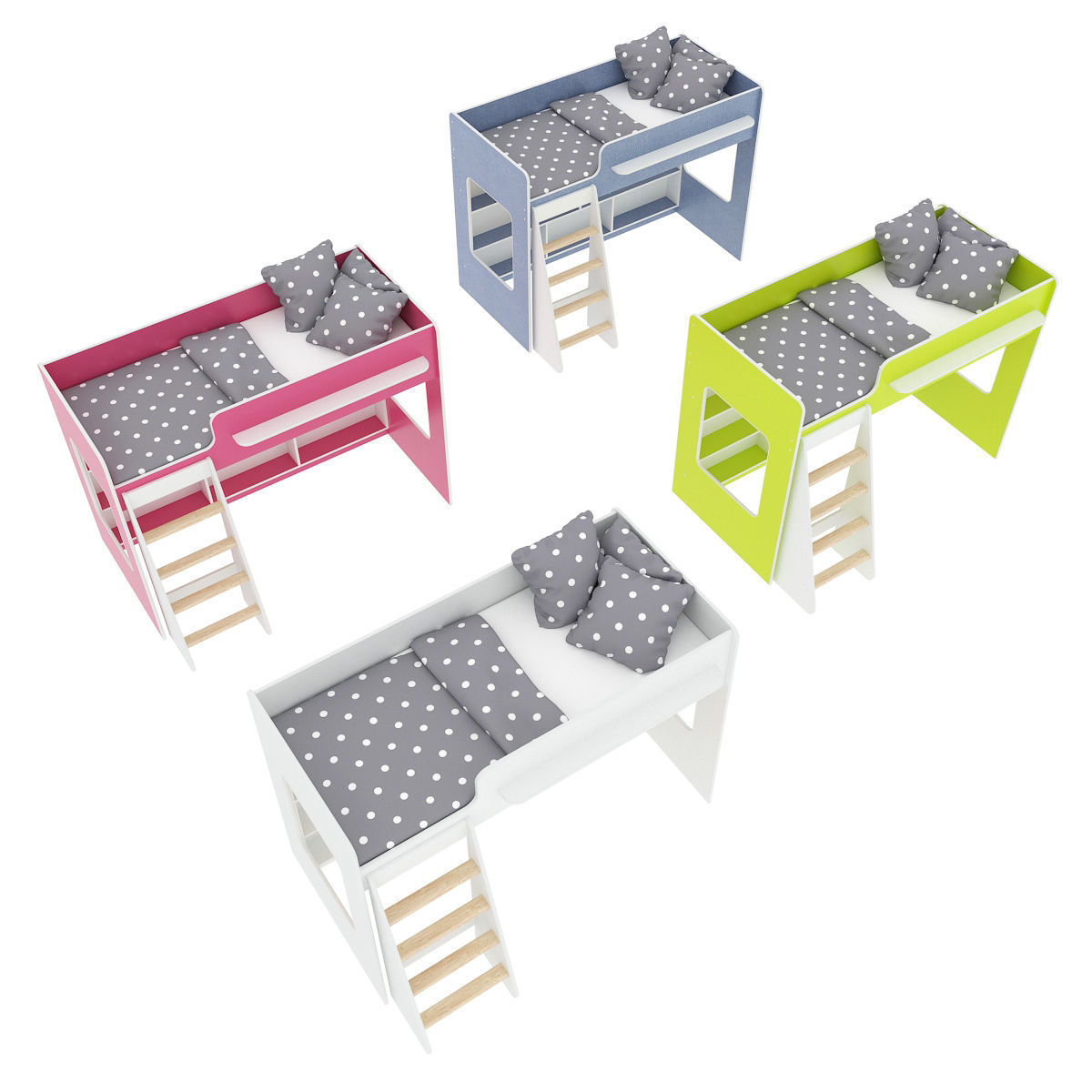 Legenda K26 with LP25 white childrens modular bed 3D model_5