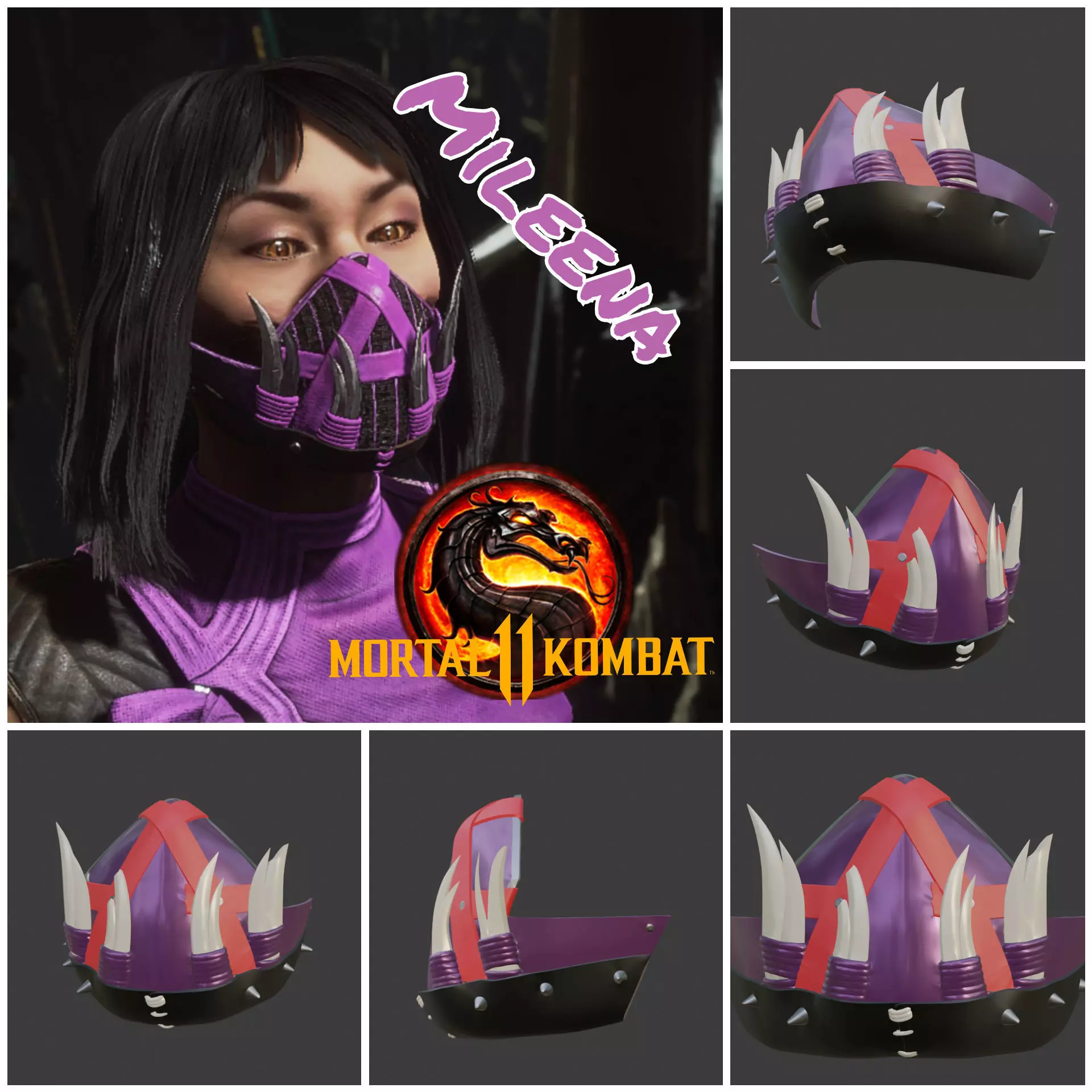 Mileena mask from Mortal Kombat 11  - Predator from Nijul 3D print model_0