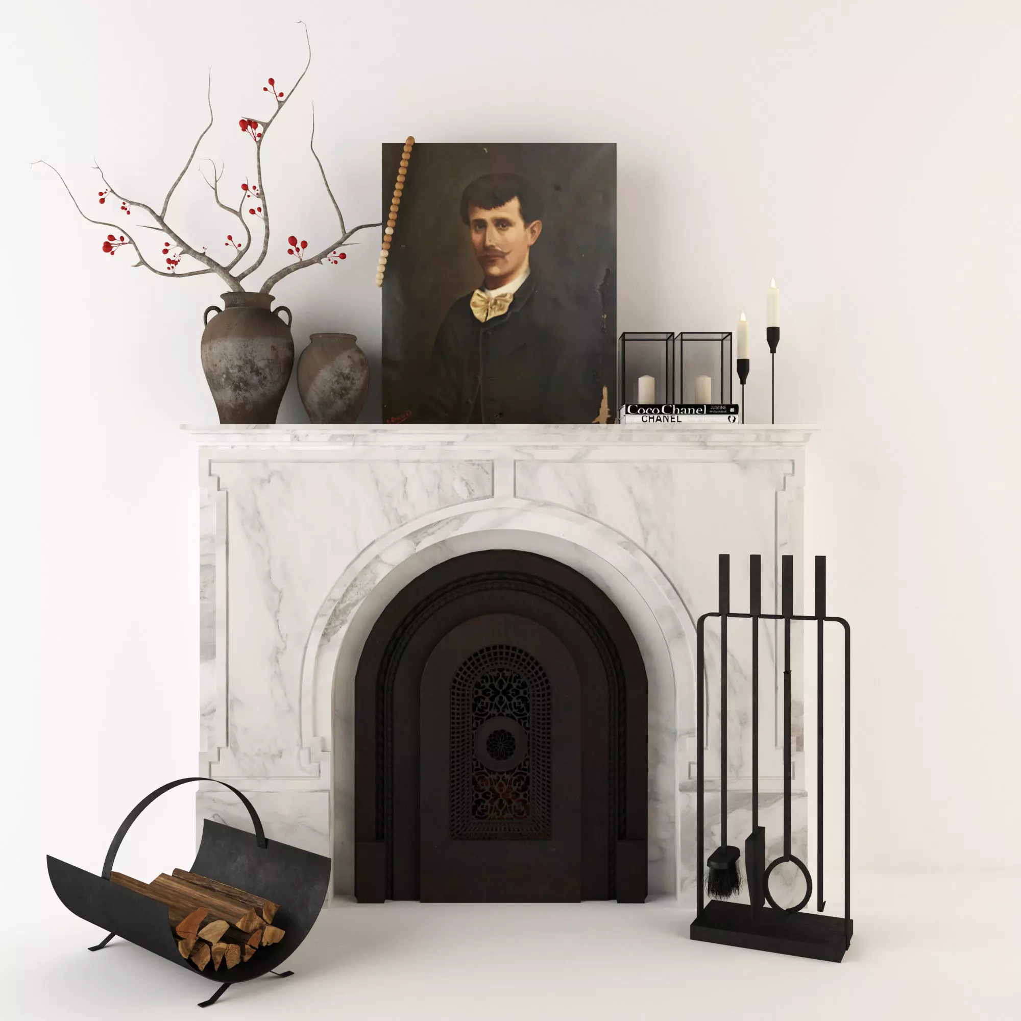Decorative fireplace Free 3D model_0