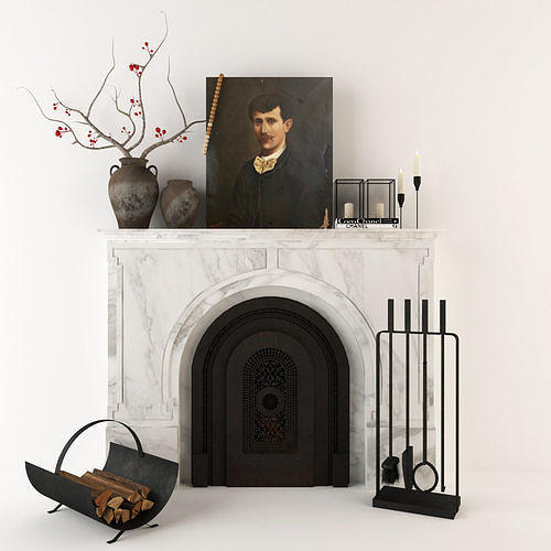 Decorative fireplace Free 3D model