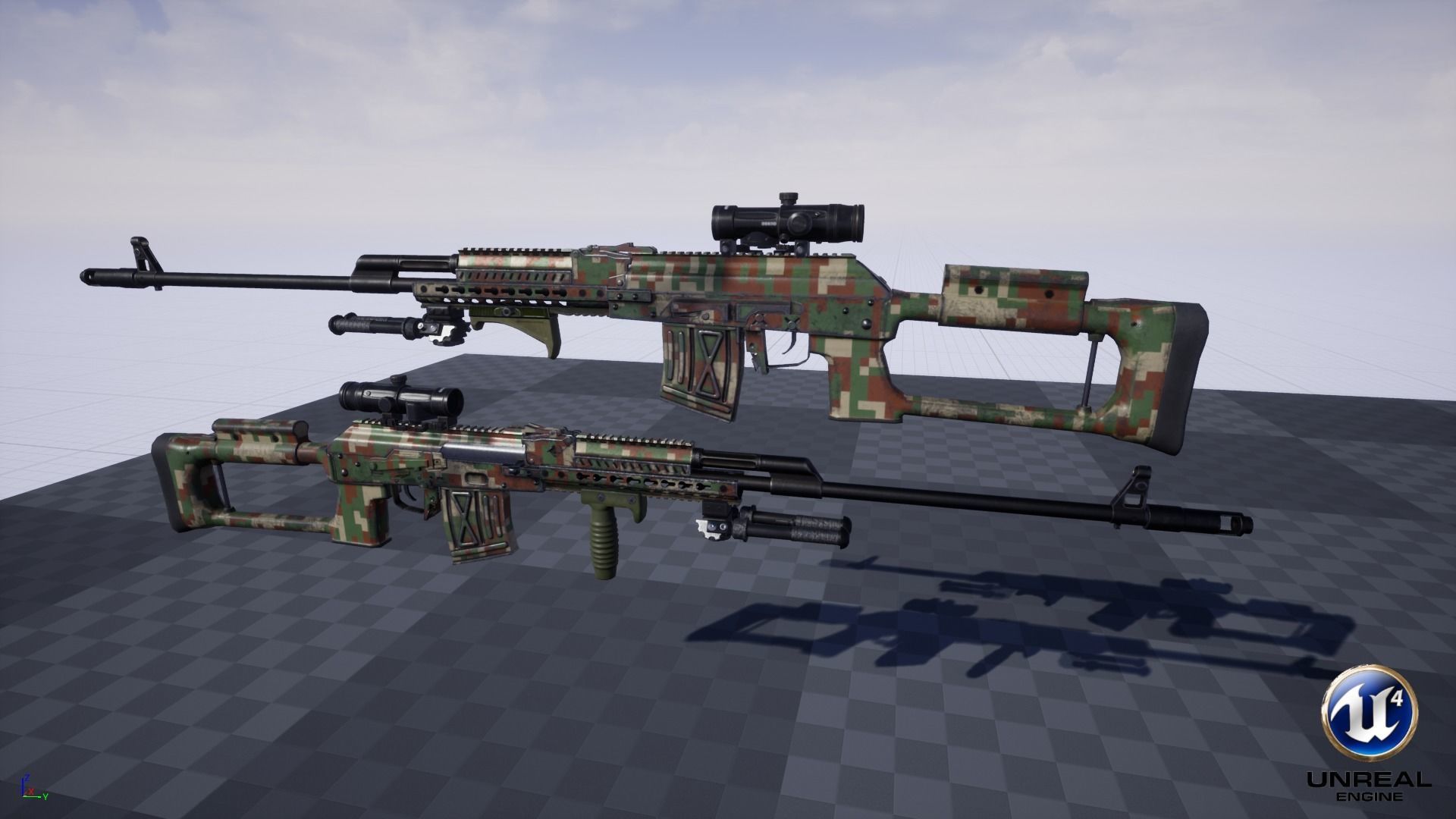 ASR-18 Camouflaged SVD Based Sniper Rifle Low-poly 3D model_30