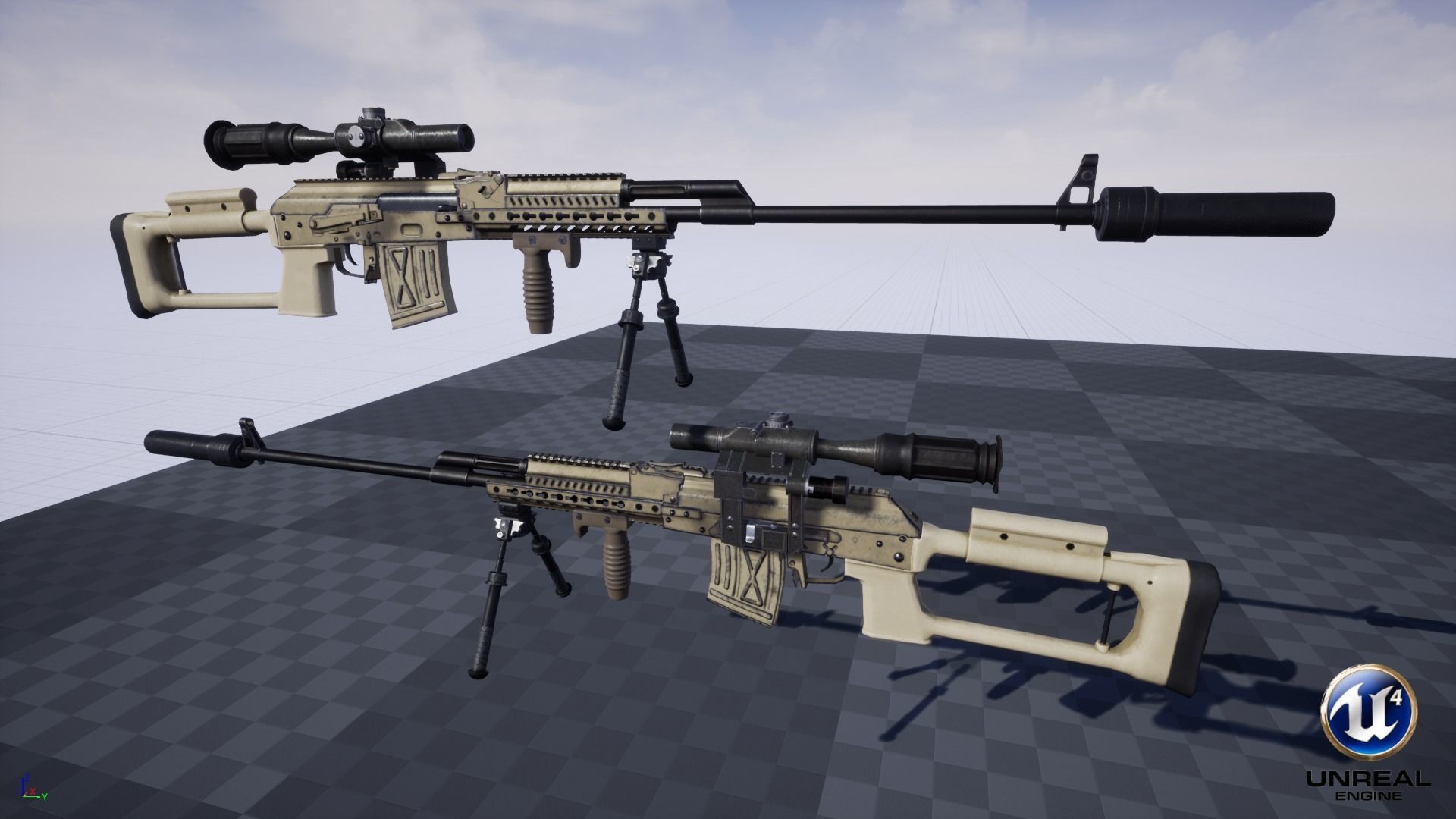 ASR-18 Camouflaged SVD Based Sniper Rifle Low-poly 3D model_29