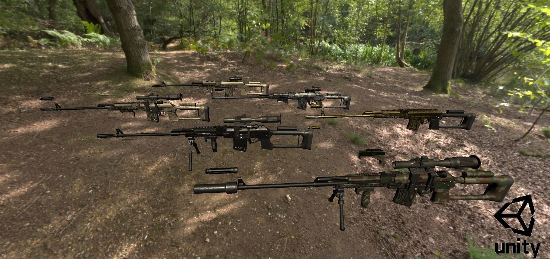 ASR-18 Camouflaged SVD Based Sniper Rifle Low-poly 3D model_41