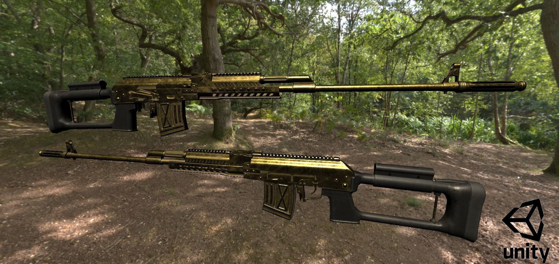 ASR-18 Camouflaged SVD Based Sniper Rifle Low-poly 3D model_40