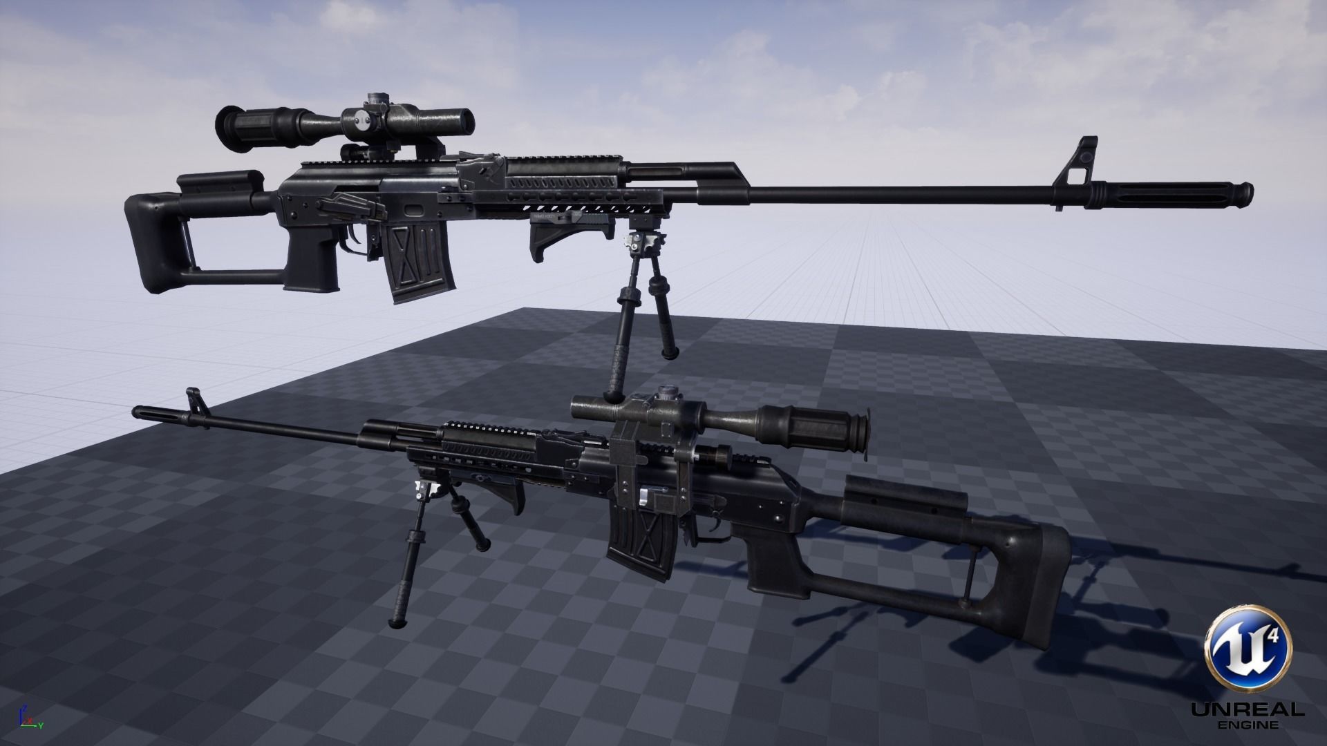 ASR-18 Camouflaged SVD Based Sniper Rifle Low-poly 3D model_26
