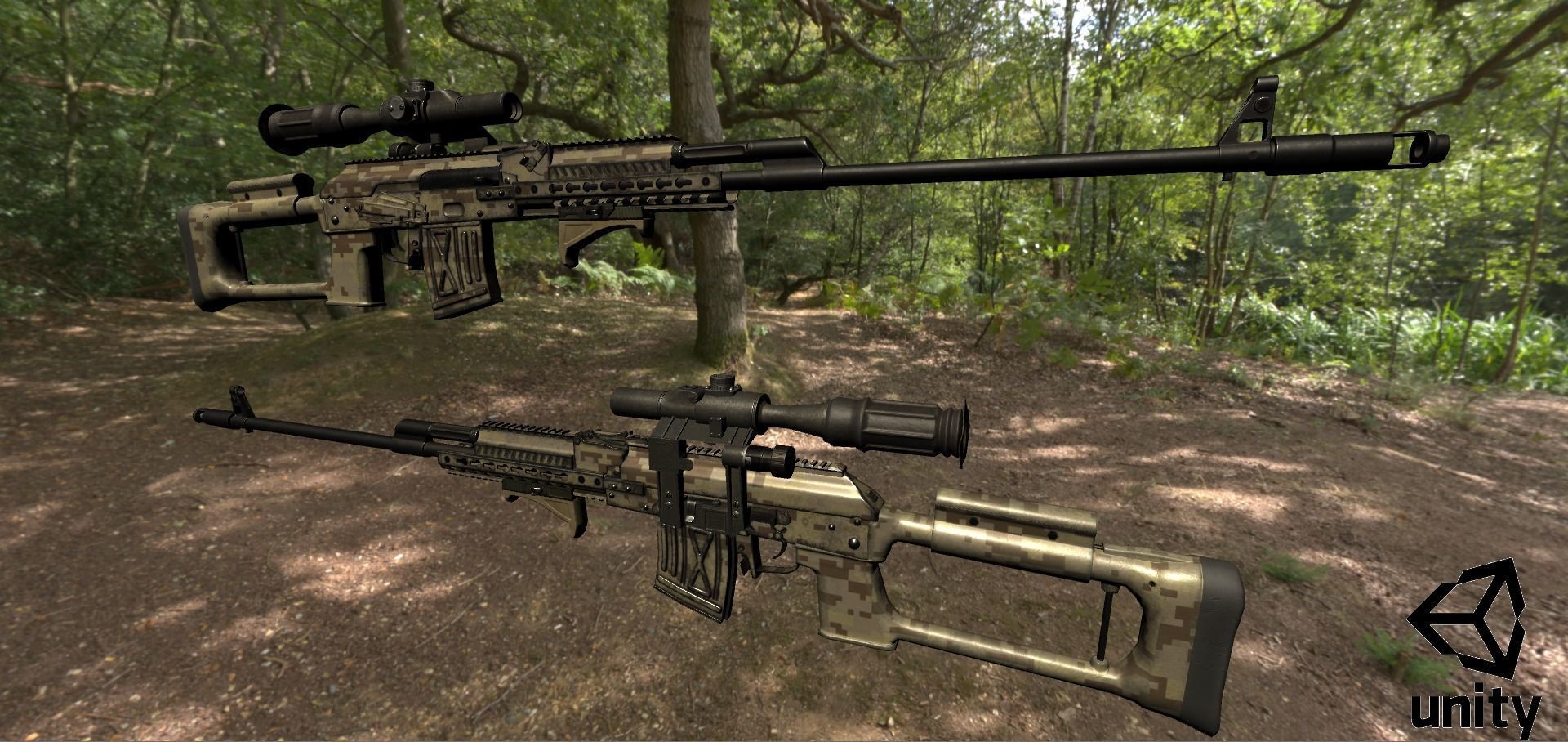 ASR-18 Camouflaged SVD Based Sniper Rifle Low-poly 3D model_37