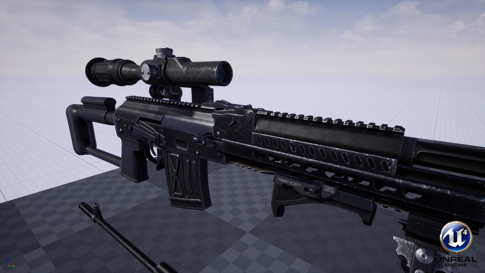 ASR-18 Camouflaged SVD Based Sniper Rifle Low-poly 3D model_27