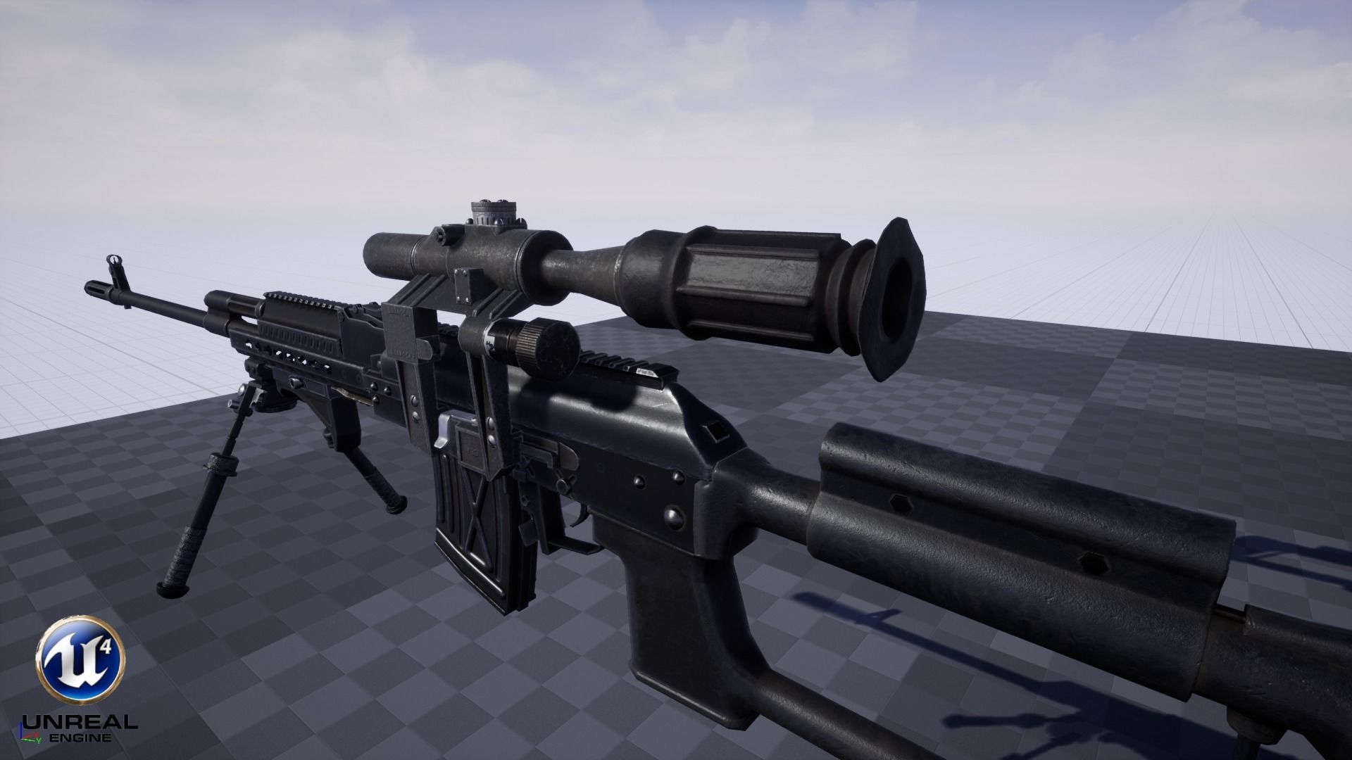 ASR-18 Camouflaged SVD Based Sniper Rifle Low-poly 3D model_28
