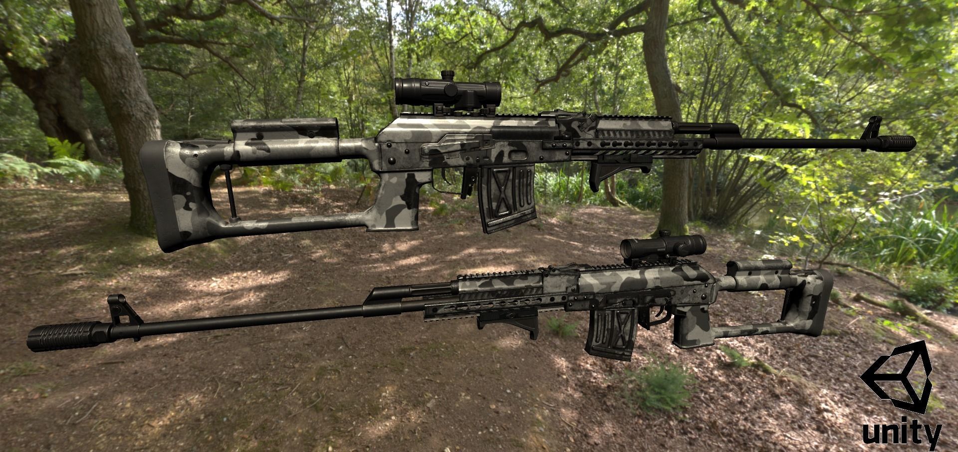 ASR-18 Camouflaged SVD Based Sniper Rifle Low-poly 3D model_39