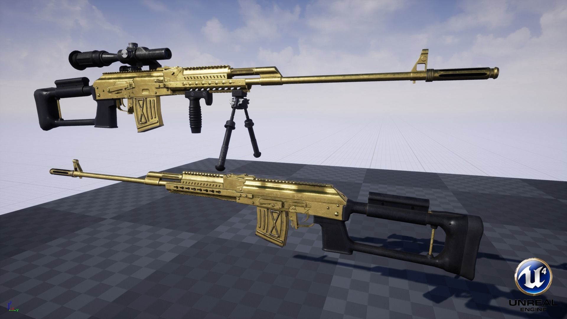 ASR-18 Camouflaged SVD Based Sniper Rifle Low-poly 3D model_33