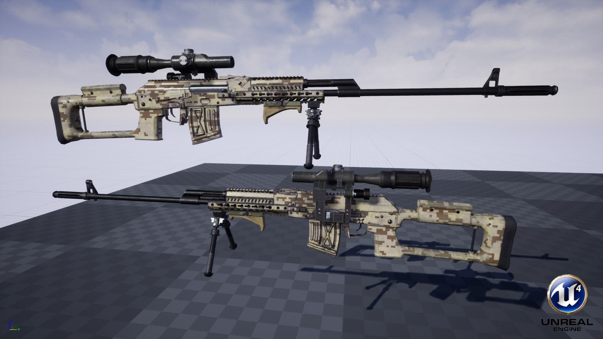 ASR-18 Camouflaged SVD Based Sniper Rifle Low-poly 3D model_32