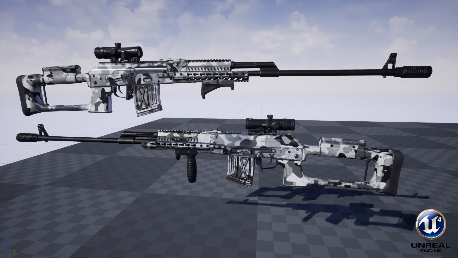ASR-18 Camouflaged SVD Based Sniper Rifle Low-poly 3D model_31