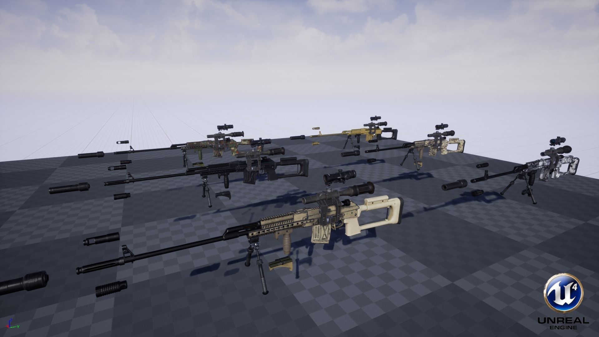 ASR-18 Camouflaged SVD Based Sniper Rifle Low-poly 3D model_34