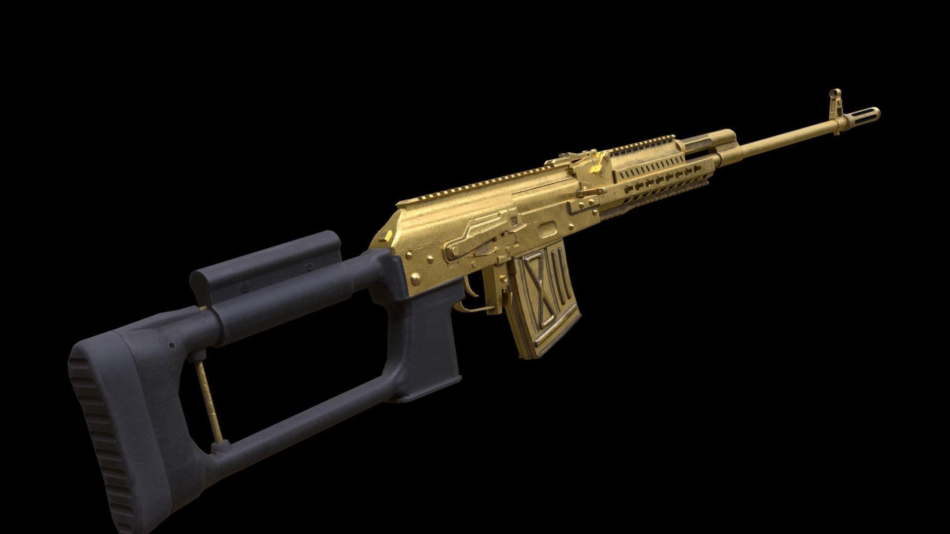 ASR-18 Camouflaged SVD Based Sniper Rifle Low-poly 3D model_12