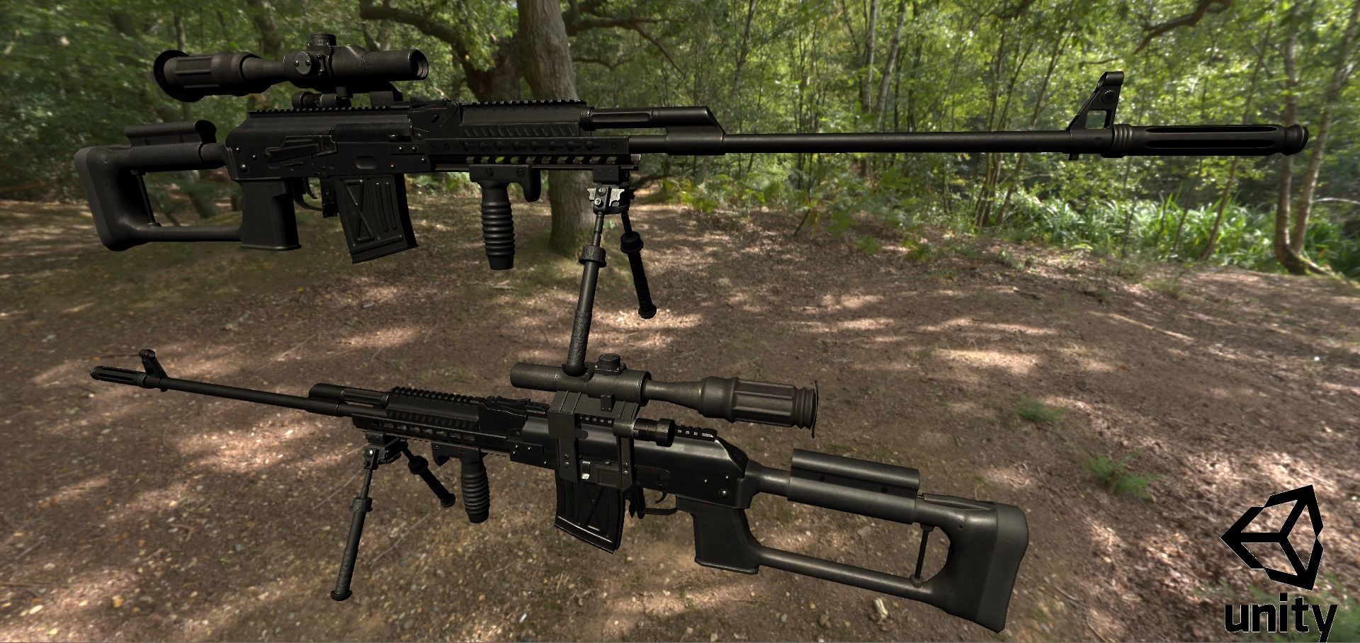 ASR-18 Camouflaged SVD Based Sniper Rifle Low-poly 3D model_35