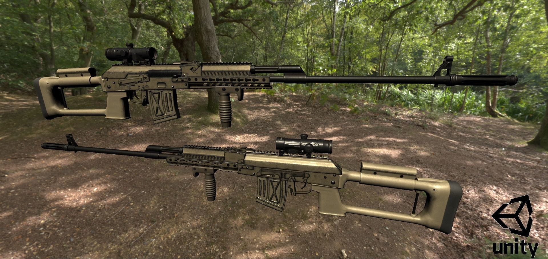 ASR-18 Camouflaged SVD Based Sniper Rifle Low-poly 3D model_38