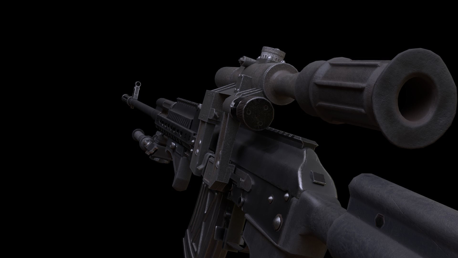 ASR-18 Camouflaged SVD Based Sniper Rifle Low-poly 3D model_7