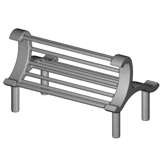 Park Seating Bench 3D print model_2