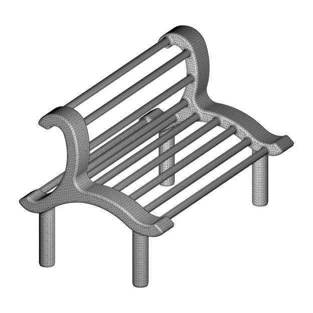 Park Seating Bench 3D print model_3