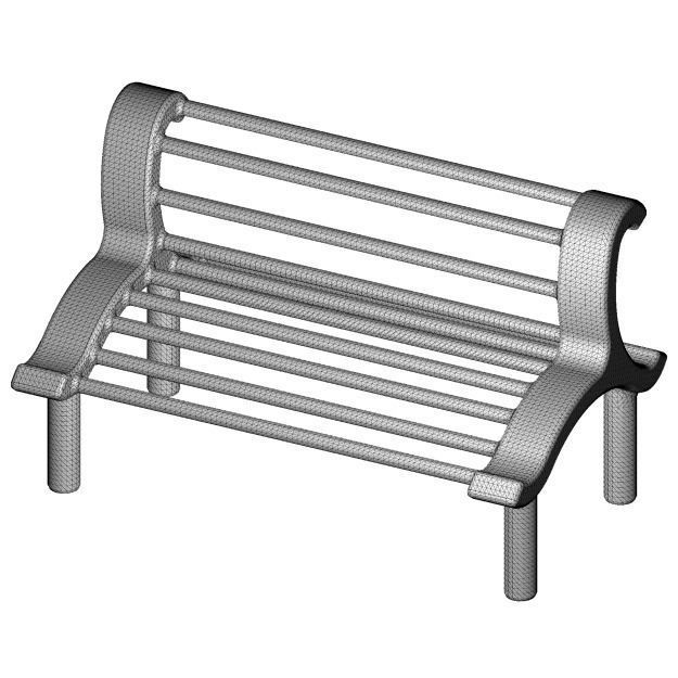 Park Seating Bench 3D print model_4