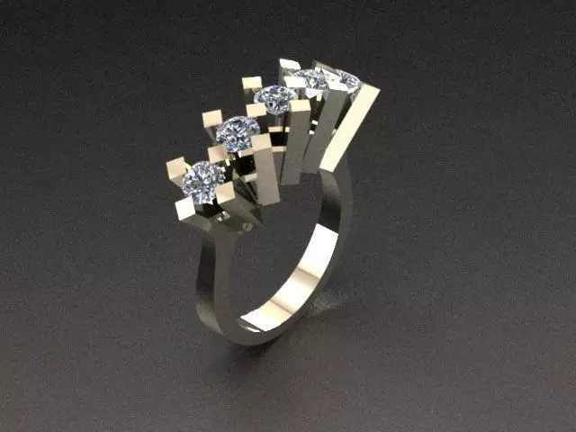 Engagement Diamond Ring 3D print model