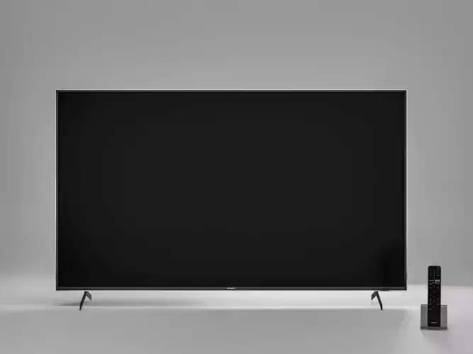 3D model TV Sony 65 inch XH90 X900H with remote 3D model