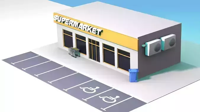 SuperMarket cartoon-style