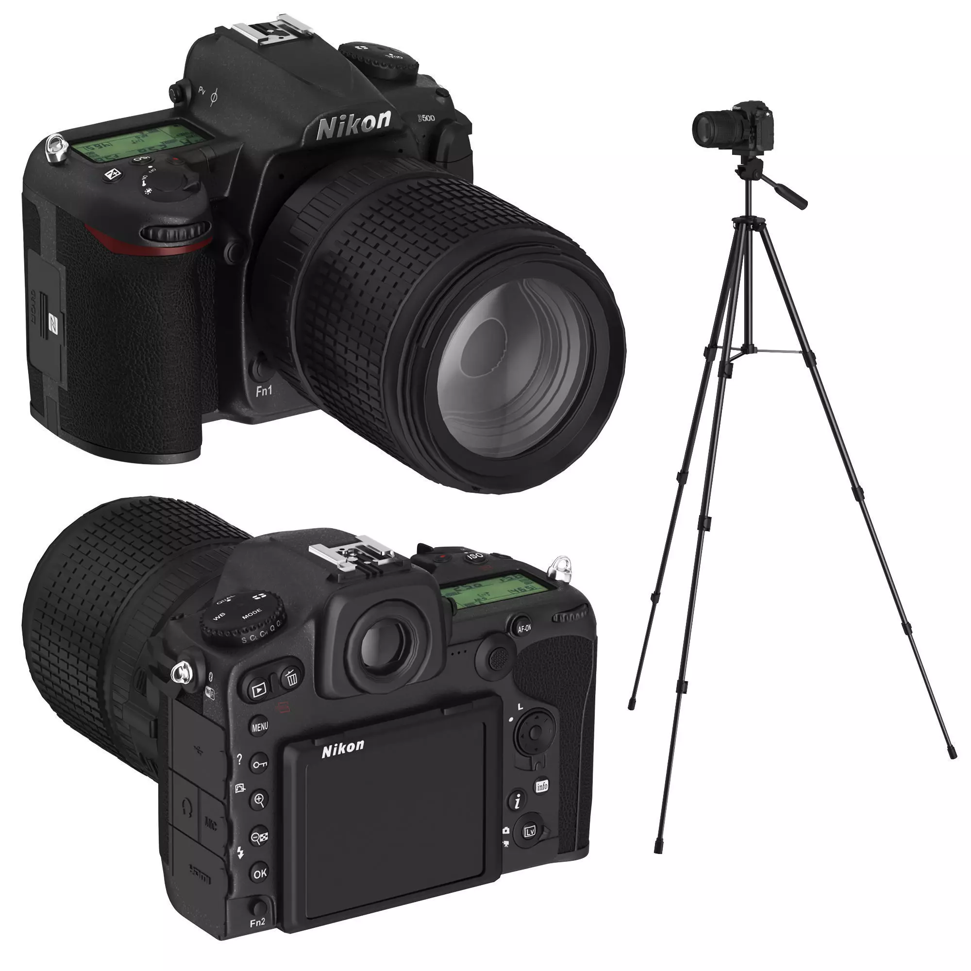 Nikon D500  on a crank 3D model_0