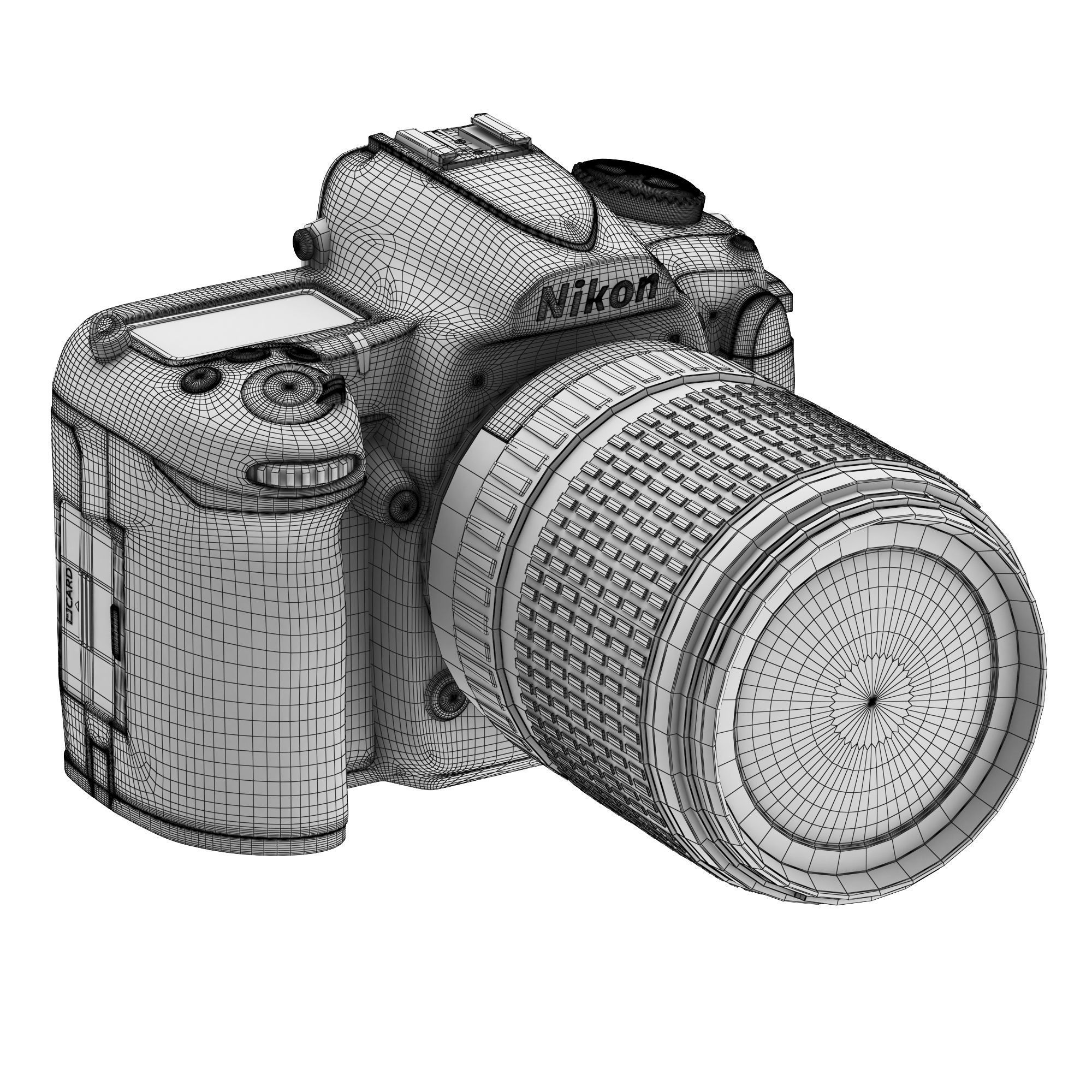 Nikon D500  on a crank 3D model_5