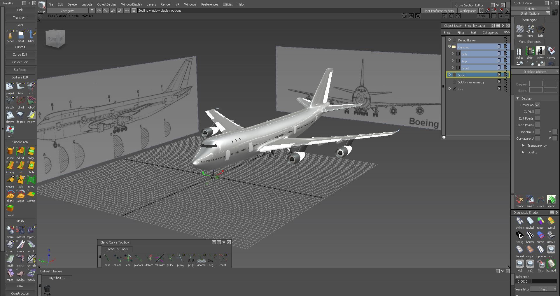 Surface model of Boeing 747 b 3D model_2