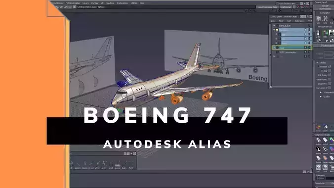 Surface model of Boeing 747 b 3D model Surface model of Boeing 747 b 3D model