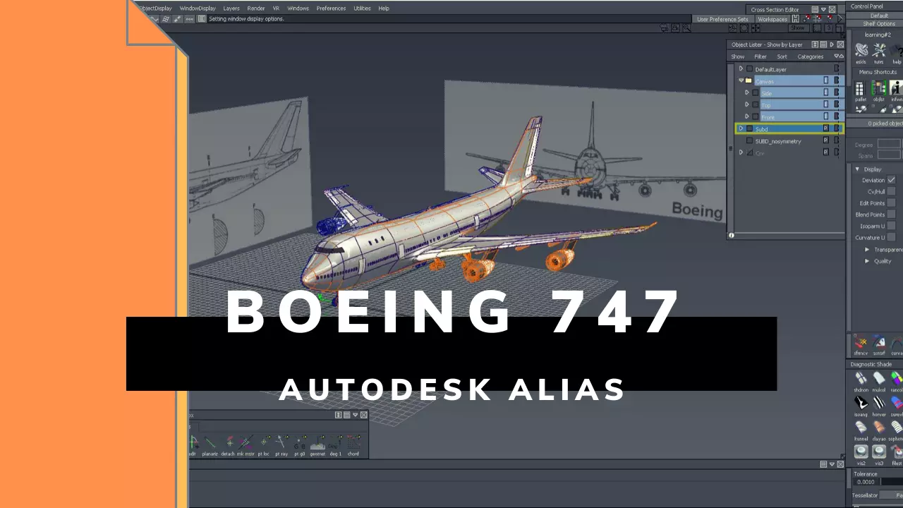 Surface model of Boeing 747 b 3D model_0