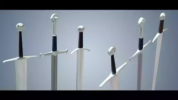 Medieval Swords Base Mesh  3D Model Collection