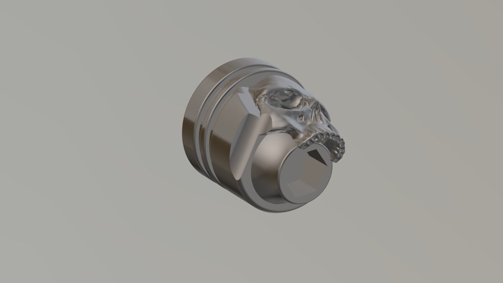 Gearknob piston skull 3D print model_4