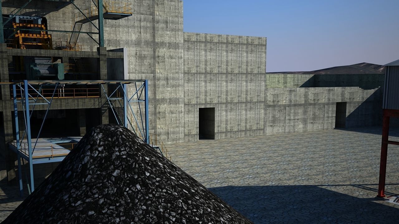 Old industrial Mining plant for game and animations Low-poly 3D model_15