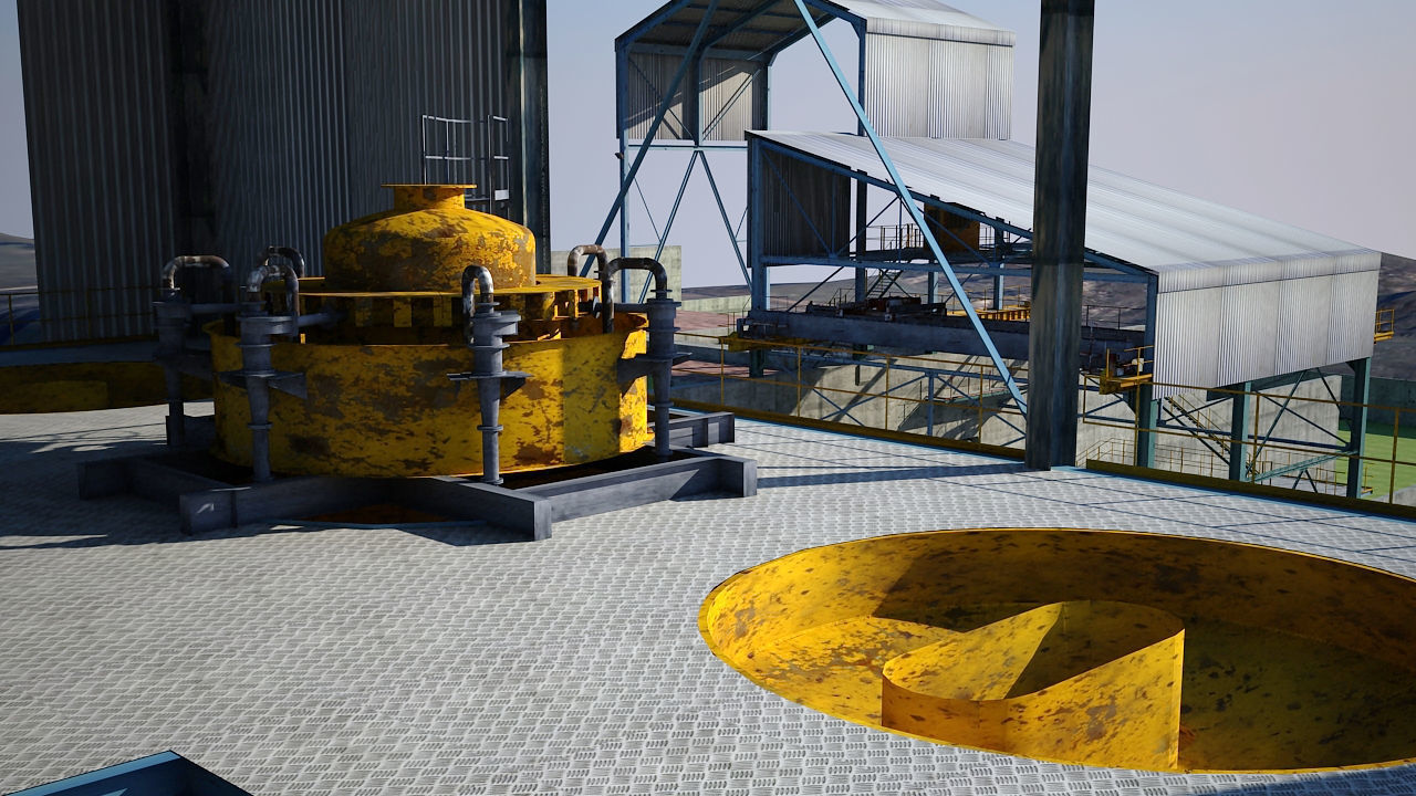 Old industrial Mining plant for game and animations Low-poly 3D model_12