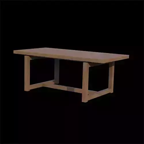 Ainsley Dining Table Pine wood Low-poly 3D model