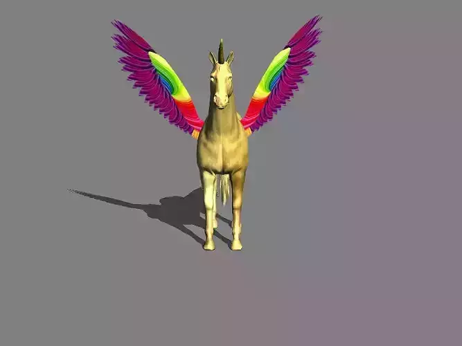 Unicorn 3d model wings