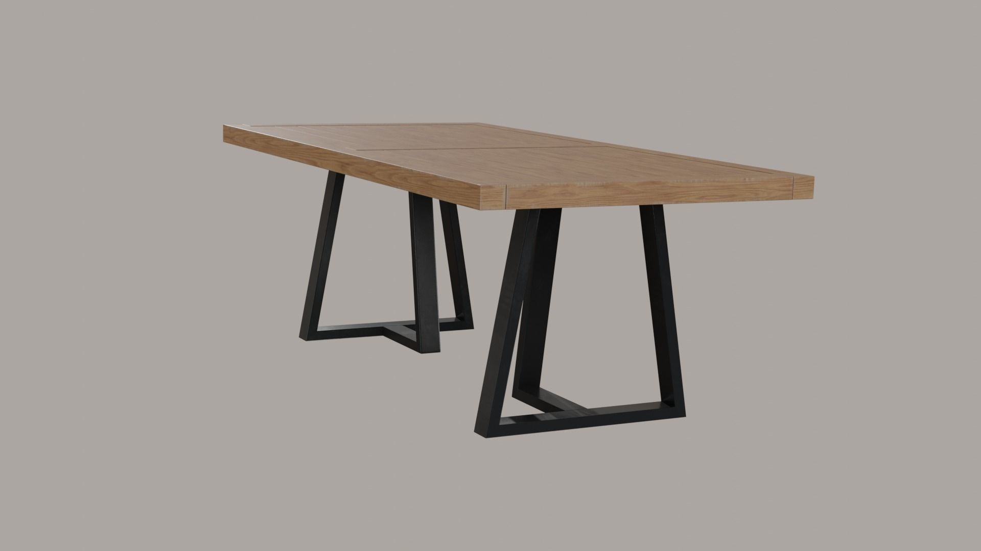 Alain Dining Table pine wood Low-poly 3D model_2