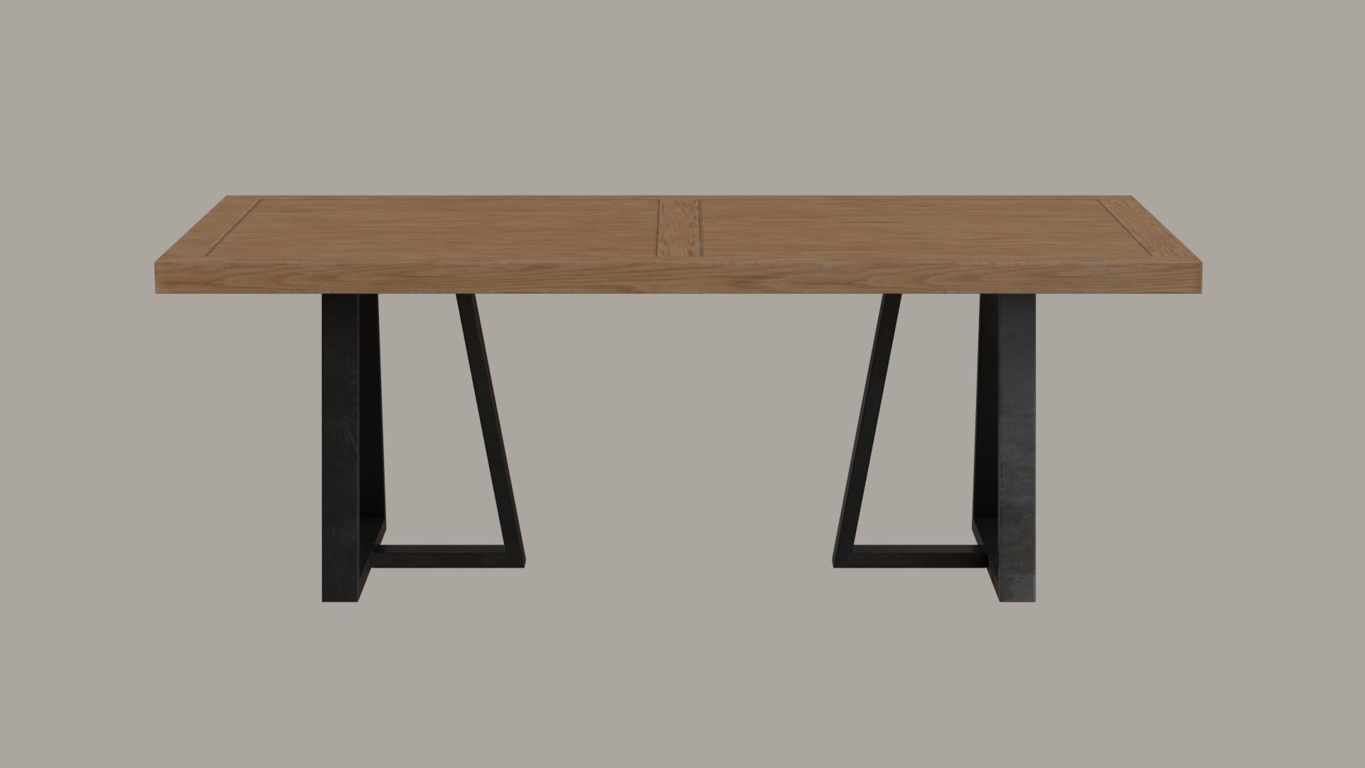 Alain Dining Table pine wood Low-poly 3D model_1