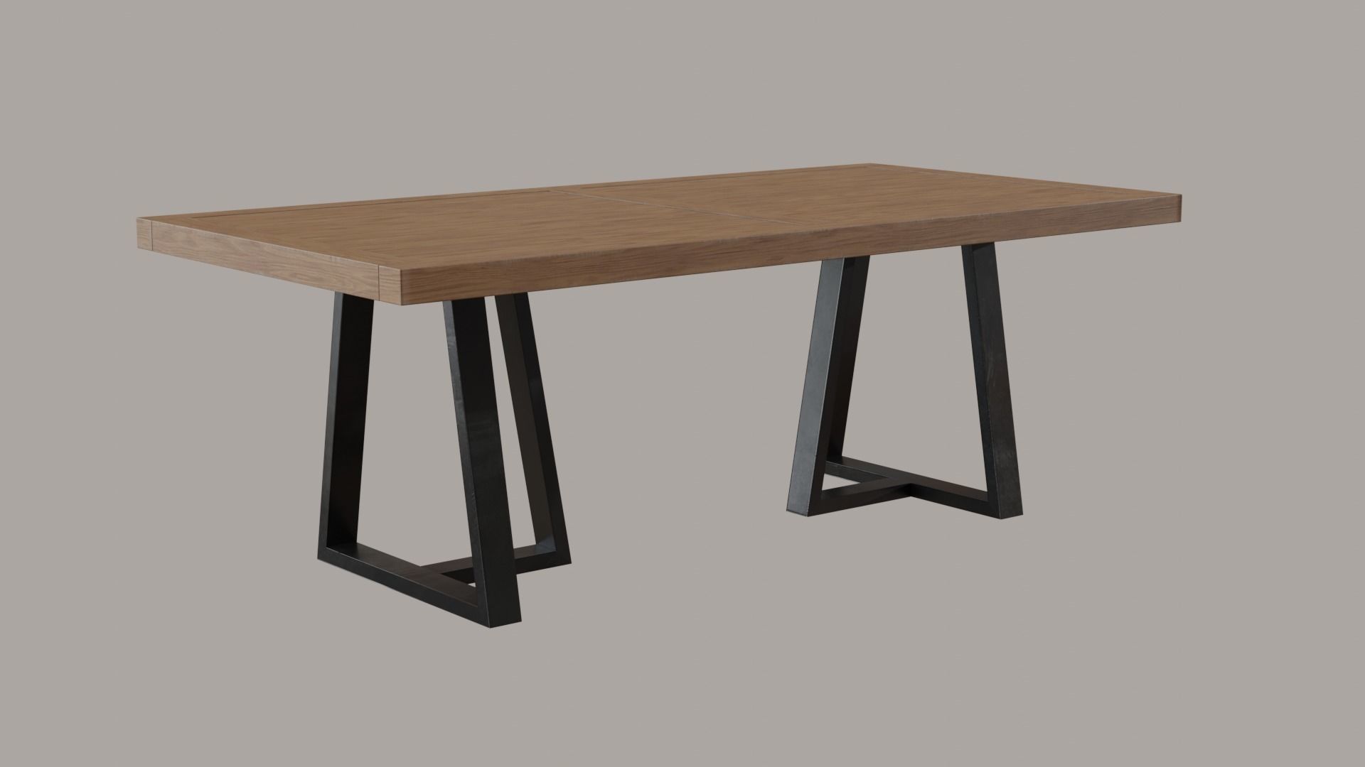 Alain Dining Table pine wood Low-poly 3D model_3