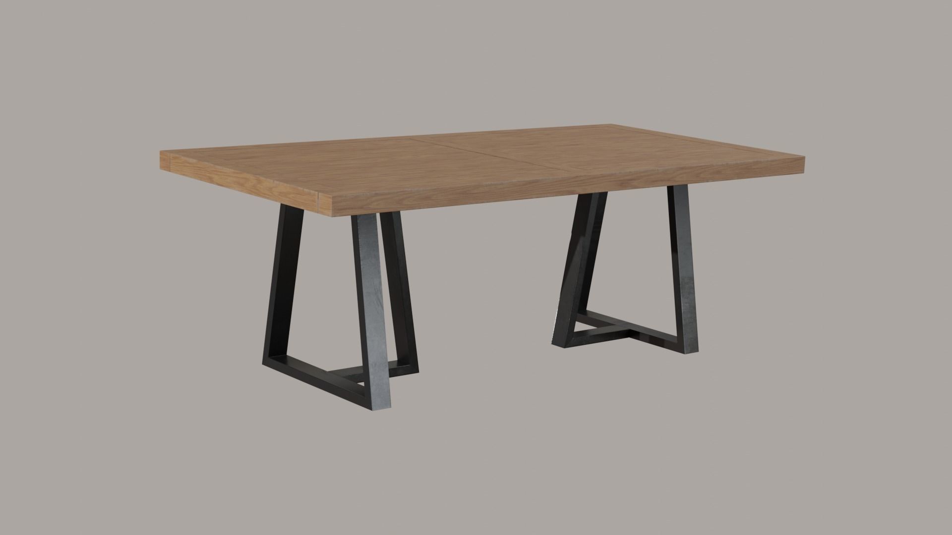 Alain Dining Table pine wood Low-poly 3D model_5