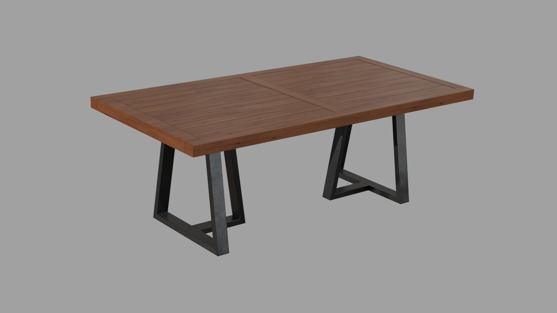 Alain Dining Table walnut wood Low-poly 3D model_1