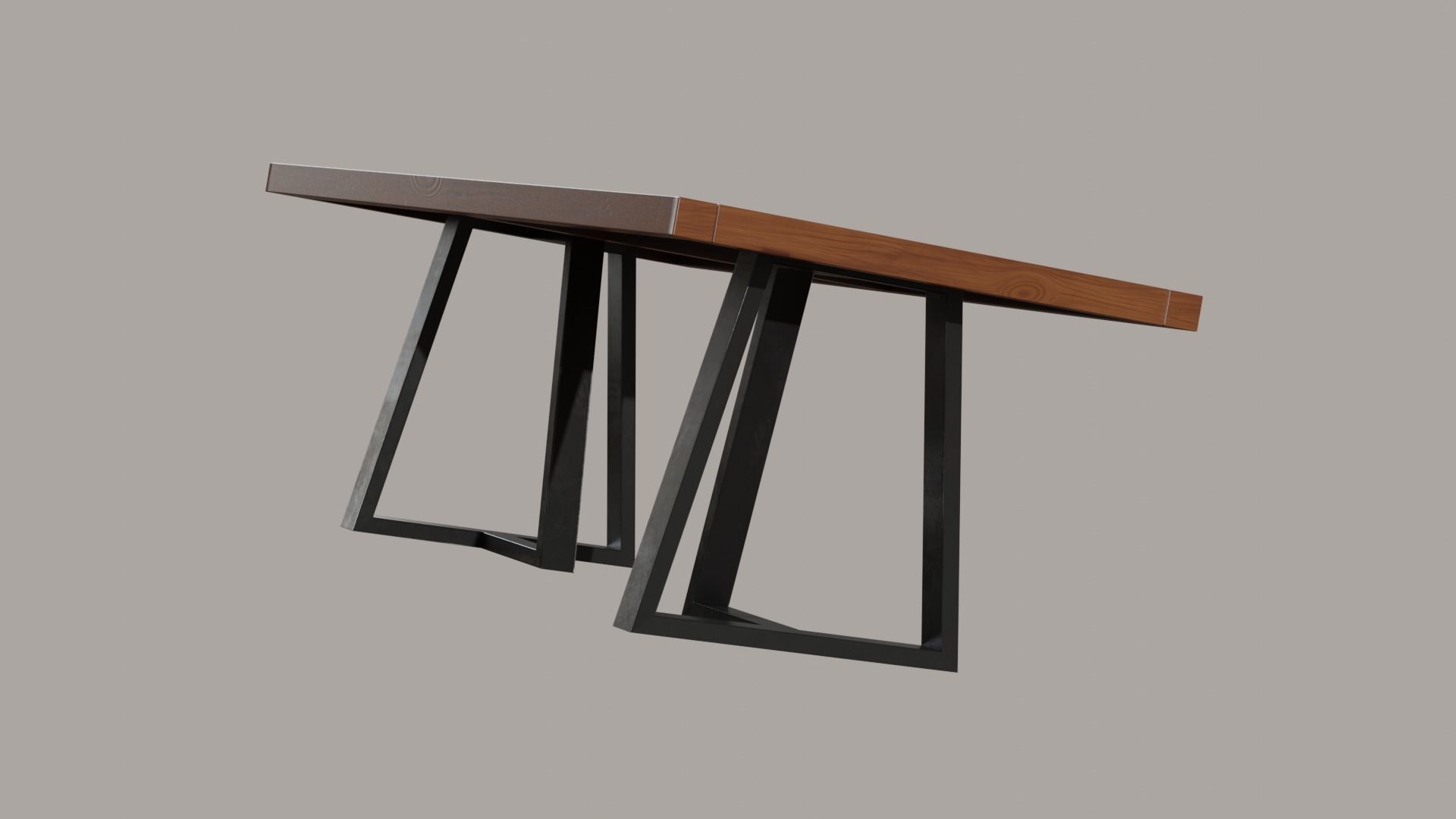 Alain Dining Table walnut wood Low-poly 3D model_4