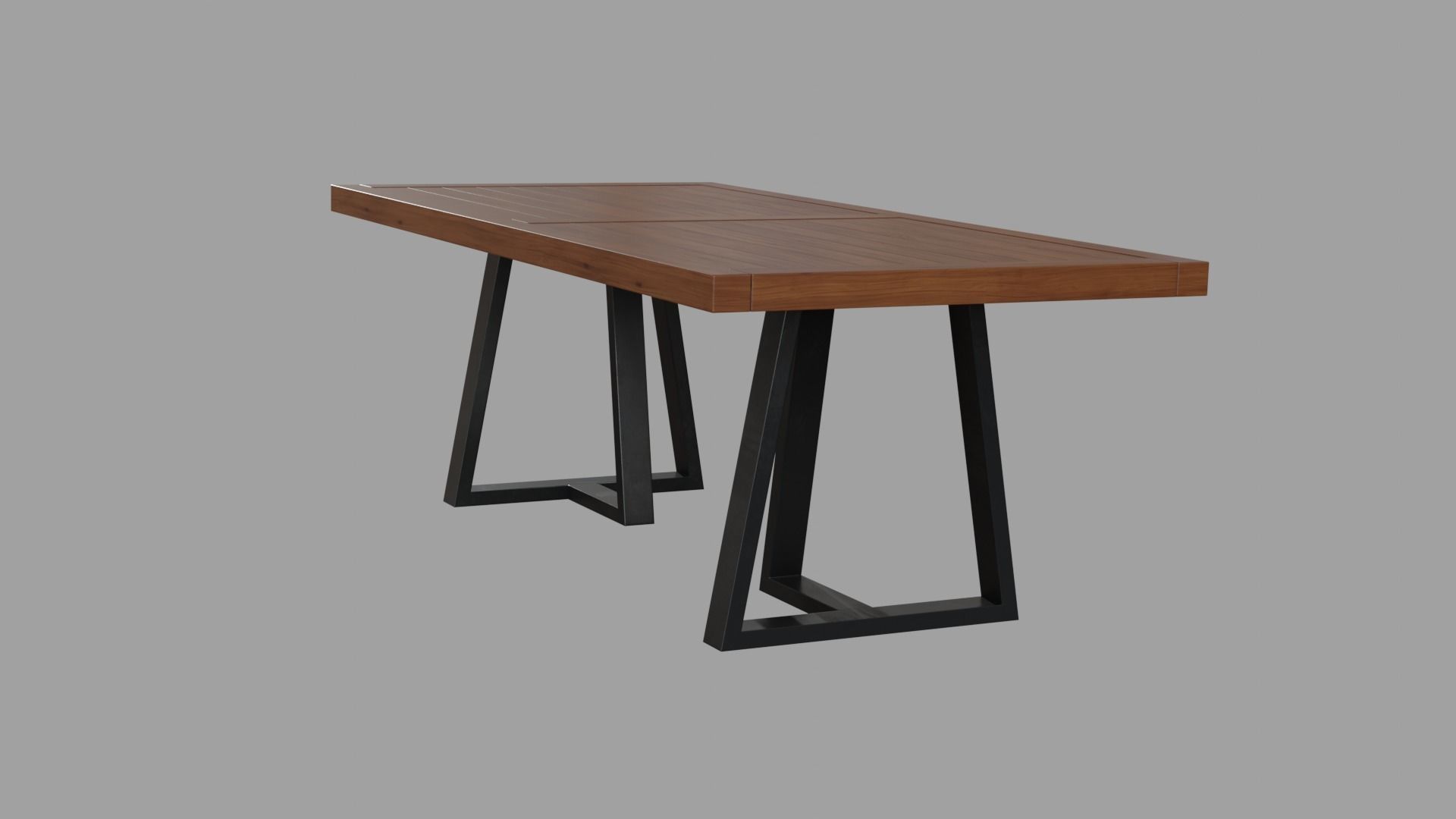 Alain Dining Table walnut wood Low-poly 3D model_2