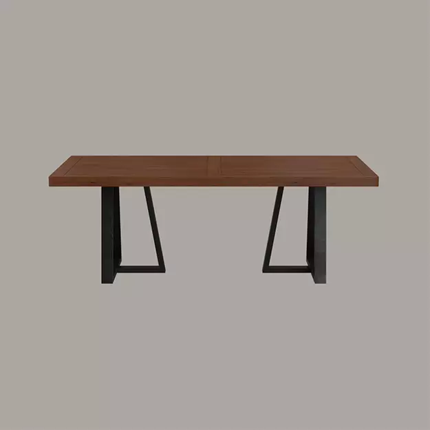 Alain Dining Table walnut wood Low-poly 3D model_0